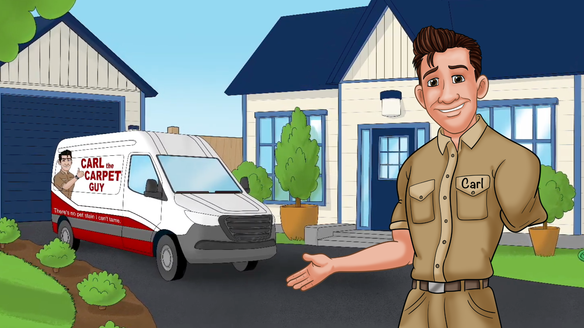 Carl with Carl the Carpet Guy Van